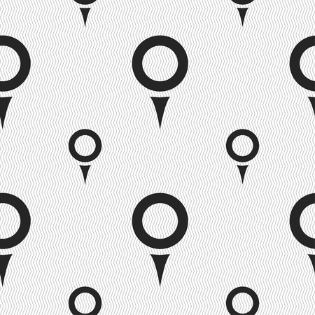 Map pointer, GPS location icon sign. Seamless pattern with geometric texture. Vector illustrationのイラスト素材