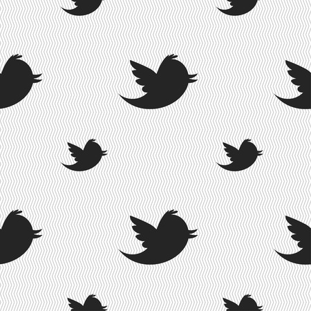 Social media, messages twitter retweet icon sign. Seamless pattern with geometric texture. Vector illustrationのイラスト素材