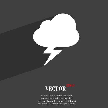 storm  icon symbol Flat modern web design with long shadow and space for your text. Vector illustrationのイラスト素材