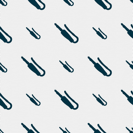 plug, mini jack icon sign. Seamless pattern with geometric texture. Vector illustrationのイラスト素材
