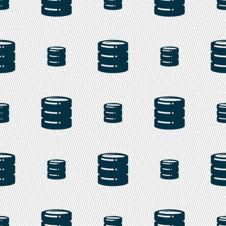 hard drive date base icon sign. Seamless pattern with geometric texture. Vector illustrationのイラスト素材
