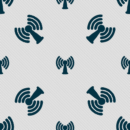 Wi-fi, internet icon sign. Seamless pattern with geometric texture. Vector illustration