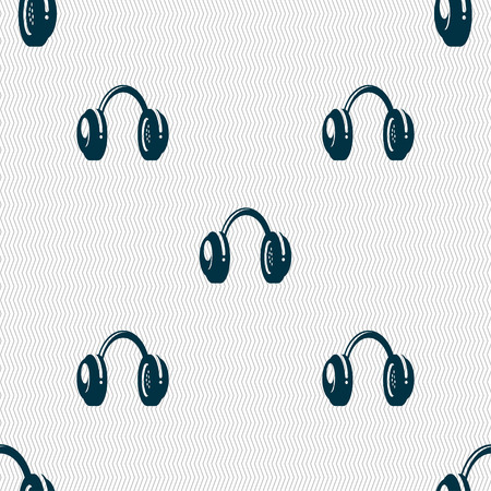 headsets icon sign. Seamless pattern with geometric texture. Vector illustrationのイラスト素材
