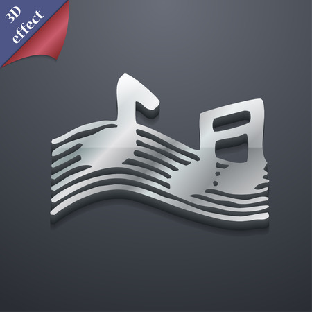 musical note, music, ringtone icon symbol. 3D style. Trendy, modern design with space for your text Vector illustrationのイラスト素材