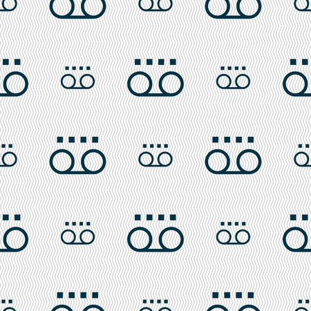 audio cassette icon sign. Seamless pattern with geometric texture. Vector illustrationのイラスト素材