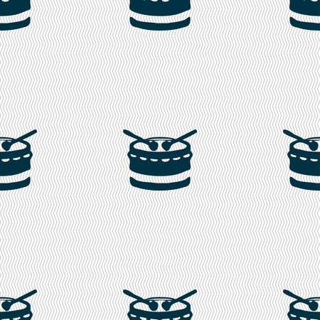 drum icon sign. Seamless pattern with geometric texture. Vector illustrationのイラスト素材