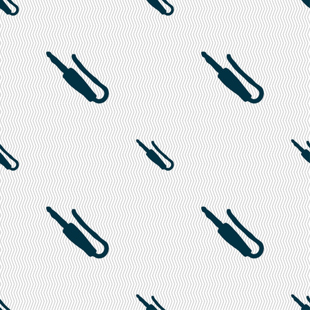 plug, mini jack icon sign. Seamless pattern with geometric texture. Vector illustrationのイラスト素材