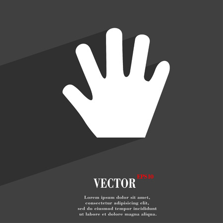 Hand icon symbol Flat modern web design with long shadow and space for your text. Vector illustrationのイラスト素材