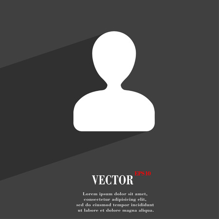 male silhouette icon symbol Flat modern web design with long shadow and space for your text. Vector illustrationのイラスト素材