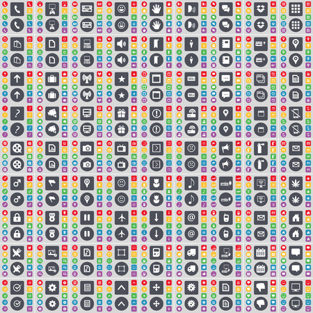 A very large set of colored flat buttons for your design. Vector illustrationのイラスト素材