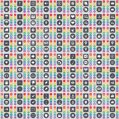 A very large set of colored flat buttons for your design. Vector illustrationのイラスト素材