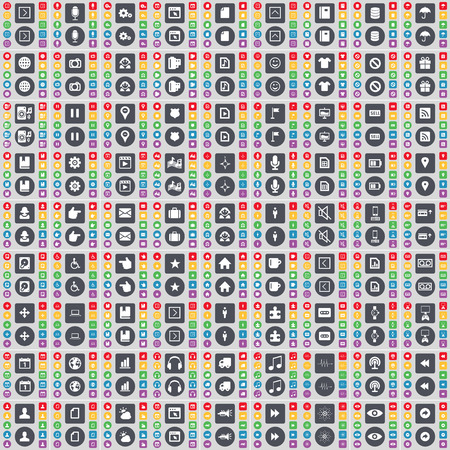 A very large set of colored flat buttons for your design. Vector illustrationのイラスト素材