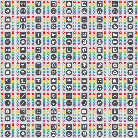 A very large set of colored flat buttons for your design. Vector illustrationのイラスト素材