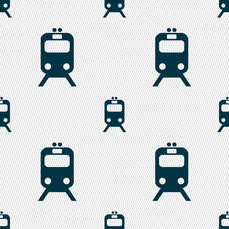 train icon sign. Seamless pattern with geometric texture. Vector illustrationのイラスト素材