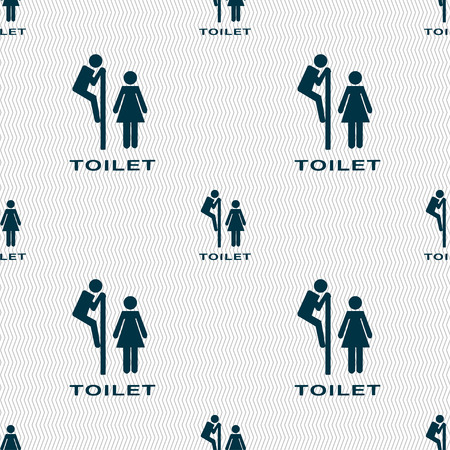 toilet icon sign. Seamless pattern with geometric texture. Vector illustrationのイラスト素材