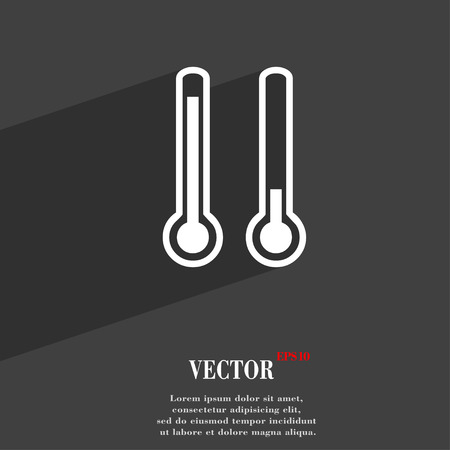 thermometer temperature icon symbol Flat modern web design with long shadow and space for your text. Vector illustrationのイラスト素材