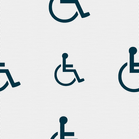 disabled icon sign. Seamless pattern with geometric texture. Vector illustrationのイラスト素材