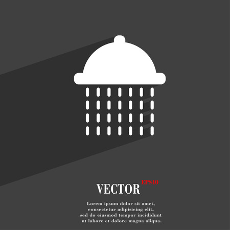 shower icon symbol Flat modern web design with long shadow and space for your text. Vector illustrationのイラスト素材