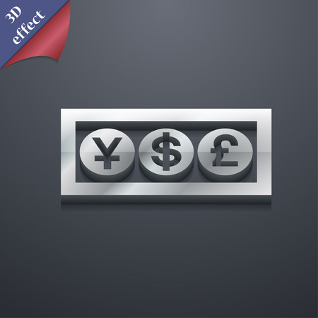 Cash currency icon symbol. 3D style. Trendy, modern design with space for your text Vector illustrationのイラスト素材