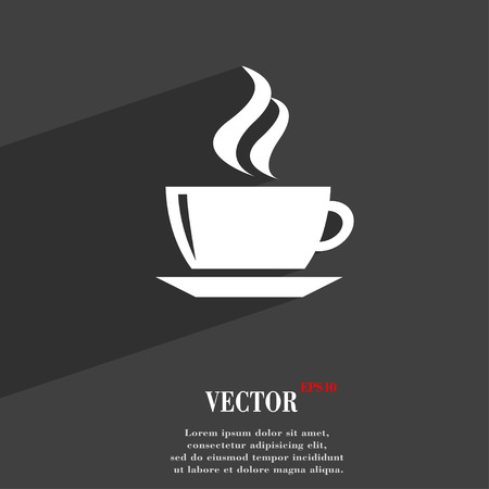 Coffee cup flat icon with long shadow tea cup Coffee cup flat icon with long shadow tea cup