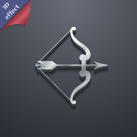 bow and arrow icon symbol. 3D style. Trendy, modern design with space for your text Vector illustrationのイラスト素材