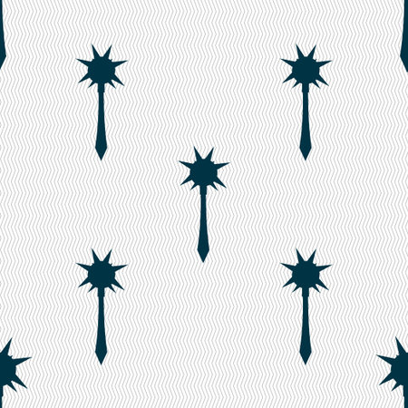 Mace icon sign. Seamless pattern with geometric texture. Vector illustrationのイラスト素材