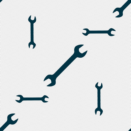 wrench icon sign. Seamless pattern with geometric texture. Vector illustrationのイラスト素材