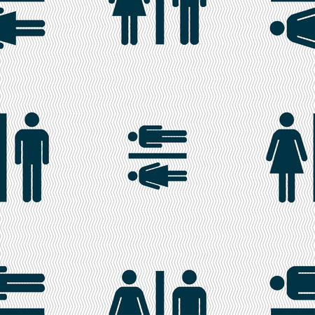 silhouette of a man and a woman icon sign. Seamless pattern with geometric texture. Vector illustrationのイラスト素材