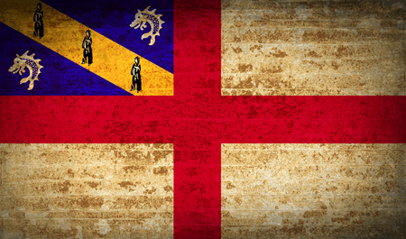 Flags of Herm with dirty paper texture. Vector illustrationのイラスト素材