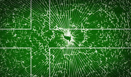 Flags of Ladonia with broken glass texture. Vector illustrationのイラスト素材