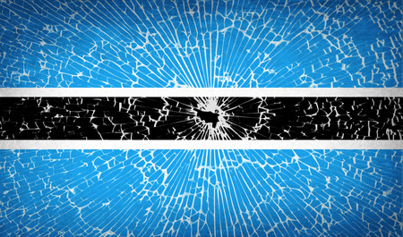Flags of Botswana with broken glass texture. Vector illustrationのイラスト素材
