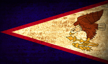 Flags of American Samoa with dirty paper texture. Vector illustrationのイラスト素材