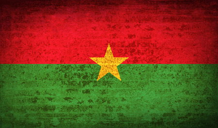 Flags of Burkia Faso with dirty paper texture. Vector illustrationのイラスト素材