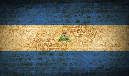 Flags of Nicaragua with dirty paper texture. Vector illustrationのイラスト素材