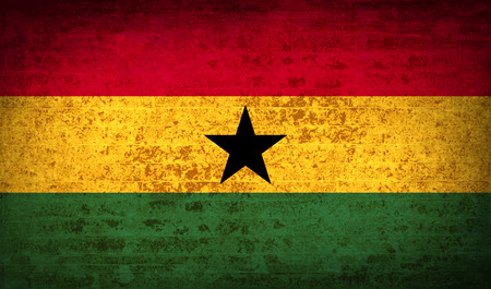 Flags of Ghana with dirty paper texture.  illustration. Raster copyの写真素材