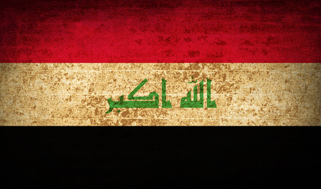 Flags of Iraq with dirty paper texture.  illustration. Raster copyの写真素材