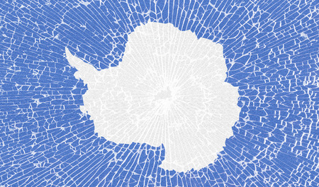Flags of Antarctica with the texture of broken glass. Illustrationの写真素材