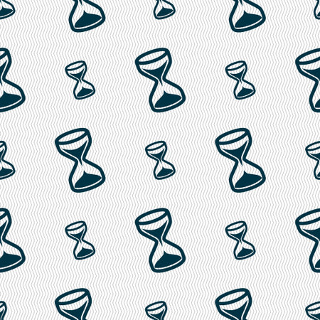hourglass icon sign. Seamless pattern with geometric texture. Vector illustration