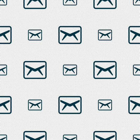 Mail, Envelope, Message icon sign. Seamless pattern with geometric texture. Vector illustrationのイラスト素材