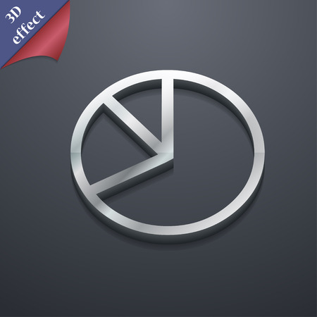 Pie chart graph icon symbol. 3D style. Trendy, modern design with space for your text Vector illustrationのイラスト素材