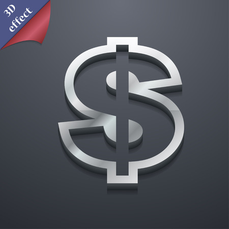 Dollar icon symbol. 3D style. Trendy, modern design with space for your text Vector illustrationのイラスト素材