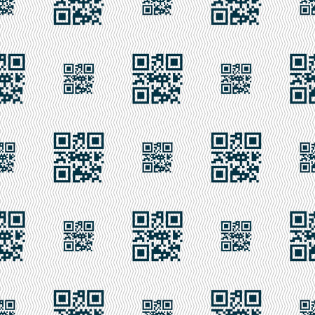 Qr code icon sign. Seamless pattern with geometric texture. Vector illustrationのイラスト素材
