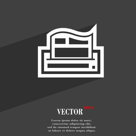 Newspaper icon symbol Flat modern web design with long shadow and space for your text. Vector illustrationのイラスト素材