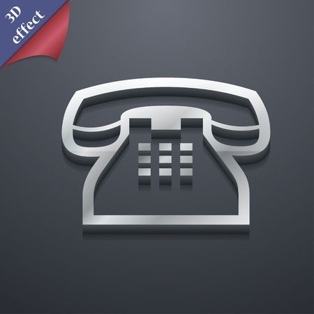 retro telephone handset icon symbol. 3D style. Trendy, modern design with space for your text Vector illustrationのイラスト素材