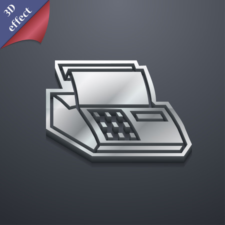 Cash register machine icon symbol. 3D style. Trendy, modern design with space for your text Vector illustrationのイラスト素材