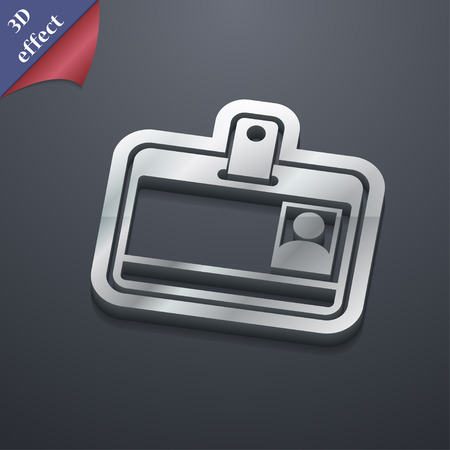 Id card icon symbol. 3D style. Trendy, modern design with space for your text Vector illustrationのイラスト素材