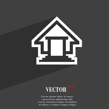 House icon symbol Flat modern web design with long shadow and space for your text. Vector illustrationのイラスト素材