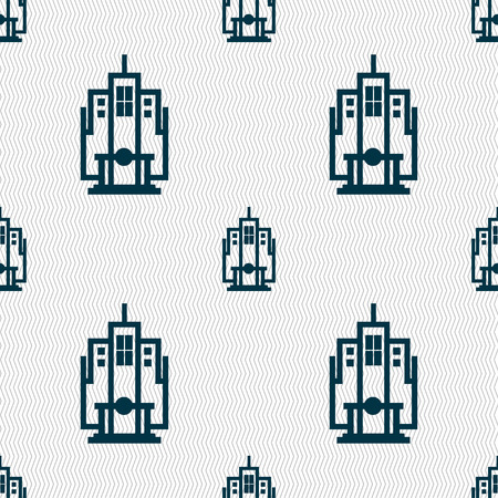 skyscraper icon sign. Seamless pattern with geometric texture. Vector illustrationのイラスト素材