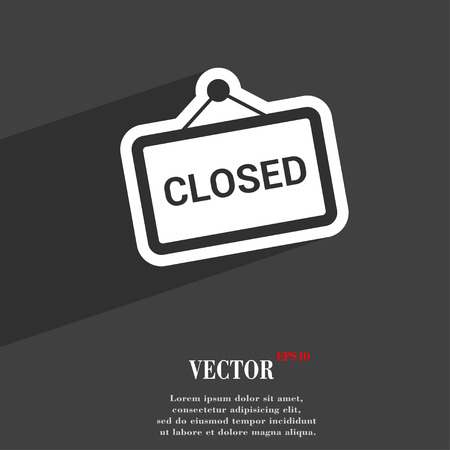 close icon symbol Flat modern web design with long shadow and space for your text. Vector illustrationのイラスト素材