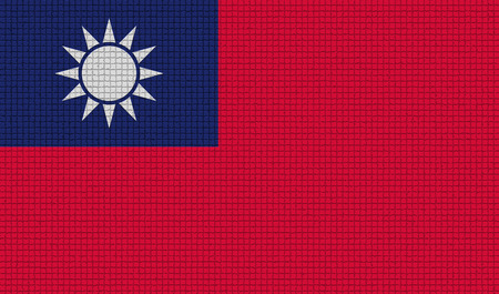 Flags of Taiwan with abstract textures. Rasterized versionの写真素材